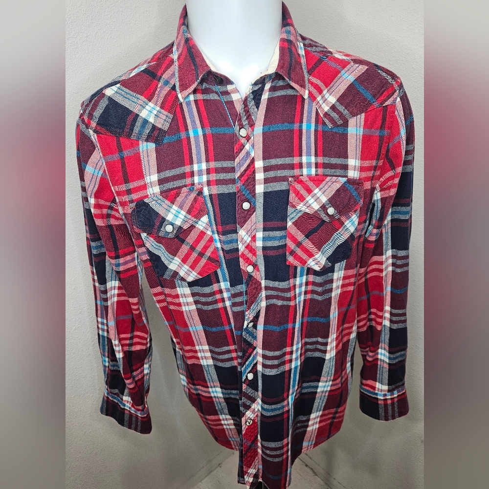 Vintage Roebuck & Co. Boutique Upcycled Button Down Flannel Men's Large